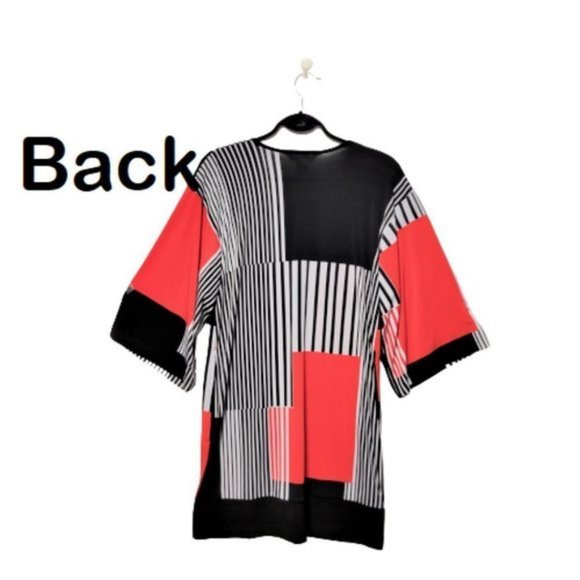 Red and Black Tunic Loose Fit Top or Relaxed Fit Tunic Top - Sizes S / M / L/ XL - Picture 2 of 12